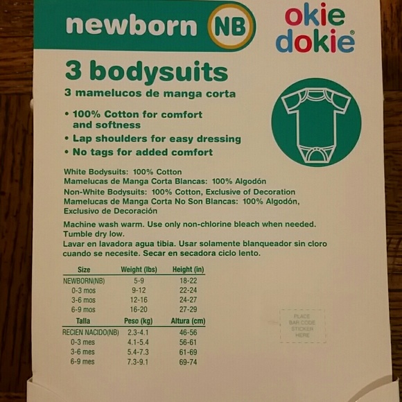 1 Left!!!🍼Okie Dokie 3 Pack Bodysuits🍼 - Picture 5 of 6